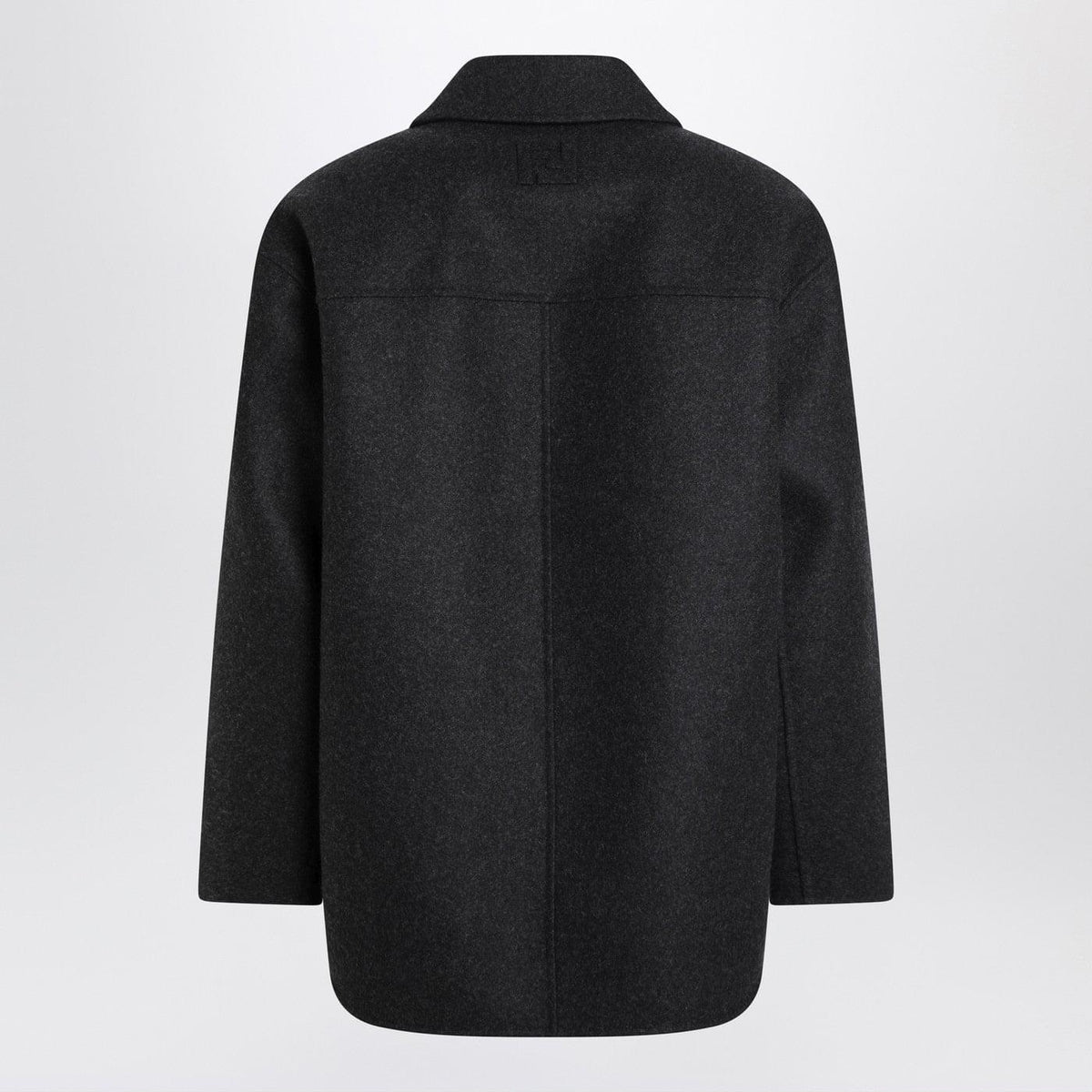 Fendi Double-Breasted Caban In Slate Grey Wool Men FENDI