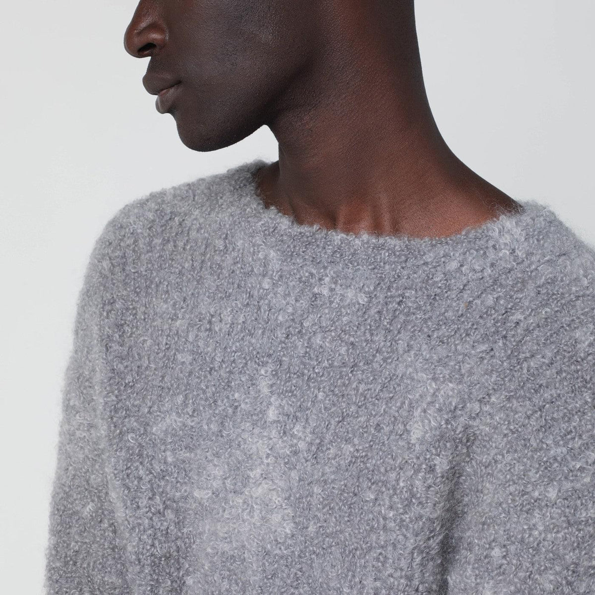 Sefr Jermaine Grey Sweater In Boucle Yarn Men SEFR