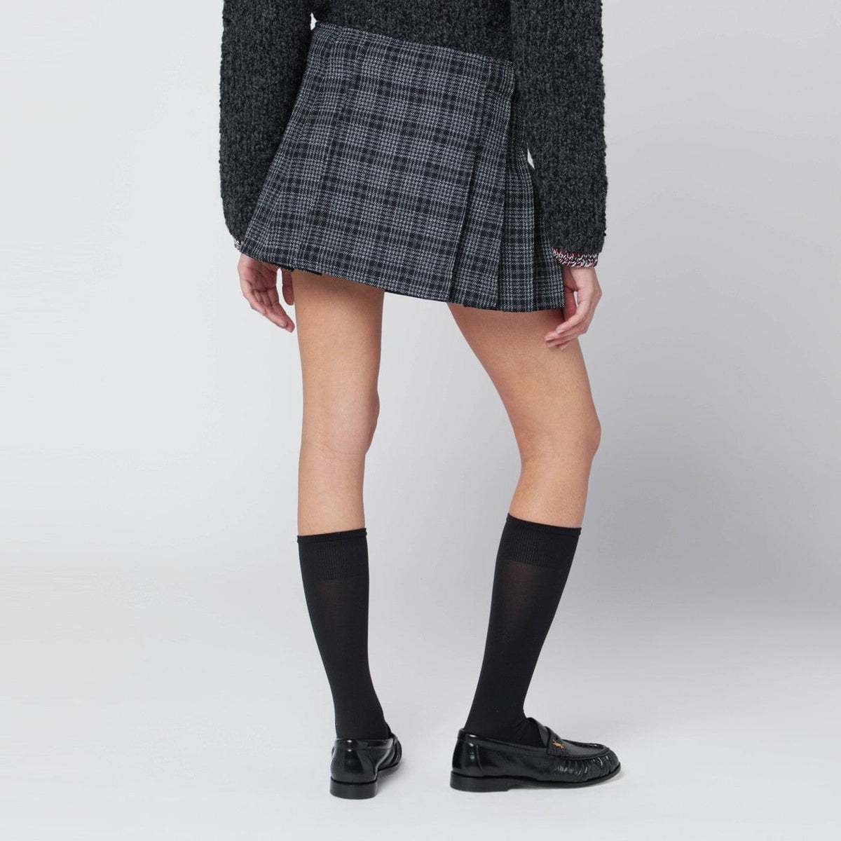 Durazzi Milano Black/White Check Kilt Mini Skirt Women Durazzi Milano