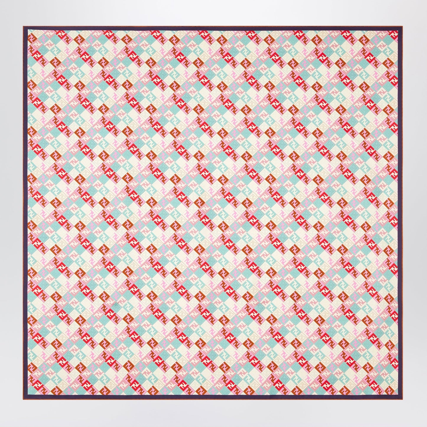 Fendi Green Multicolour Silk Foulard With Ff Logo Women FENDI