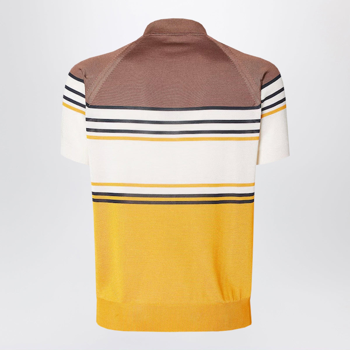 Fendi Multicoloured Striped Viscose Polo Shirt Men FENDI