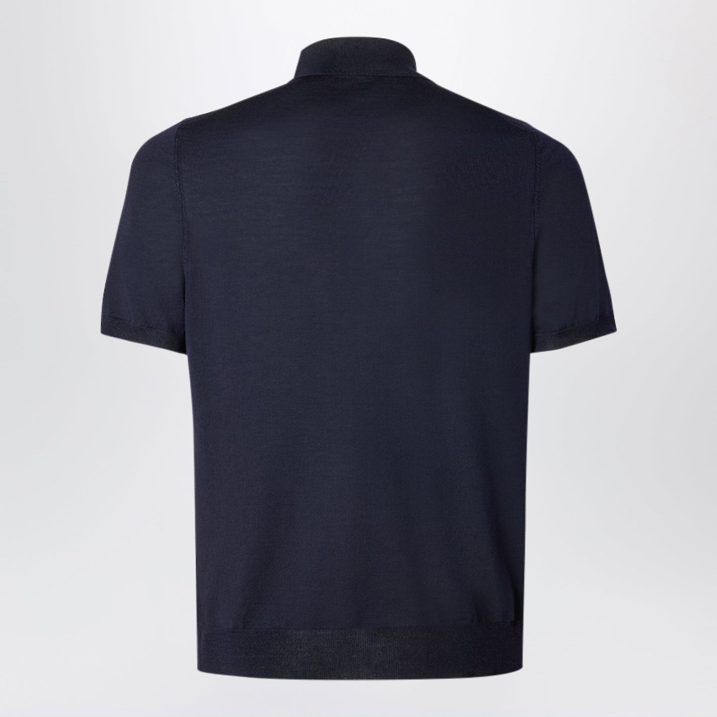 Fendi Navy Blue Wool Polo Shirt Men FENDI