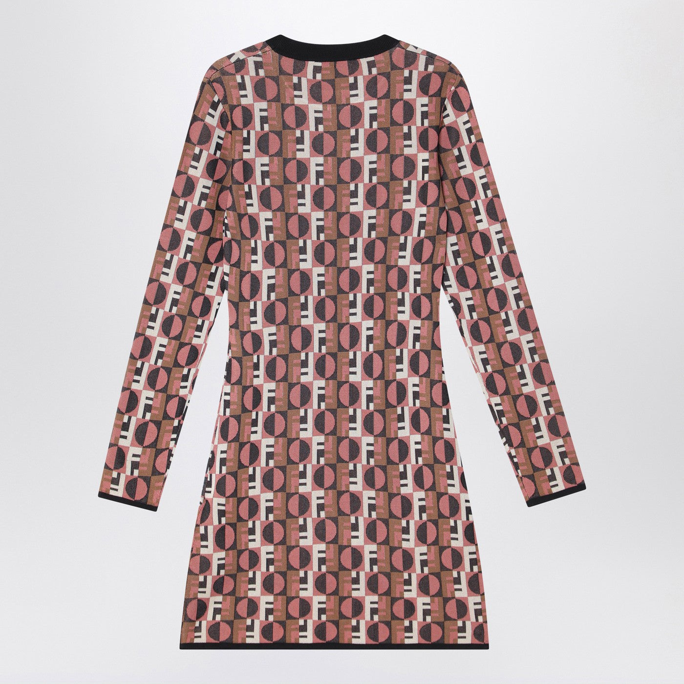 Fendi Pink Viscose Jacquard Dress Women FENDI