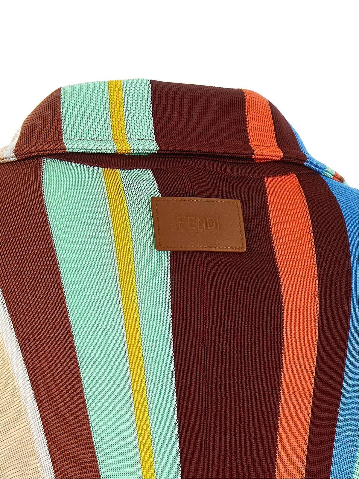Fendi Women Striped Poncho With Fringes FENDI