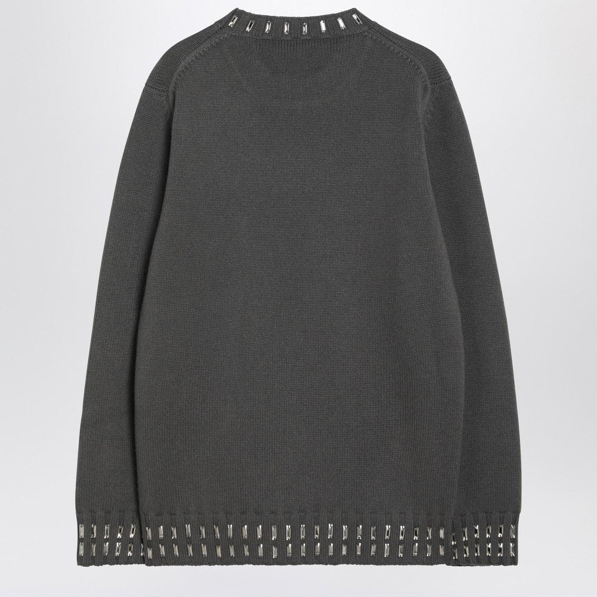 Fendi Grey Wool And Cashmere Jumper Men FENDI