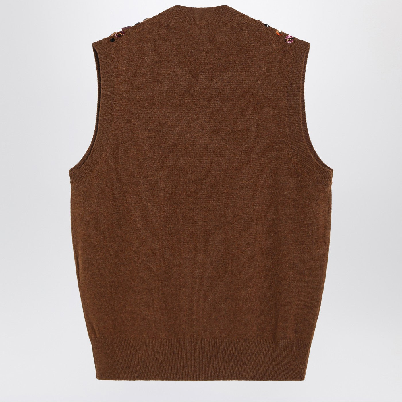 Fendi Rust Wool And Cashmere Gilet Women FENDI
