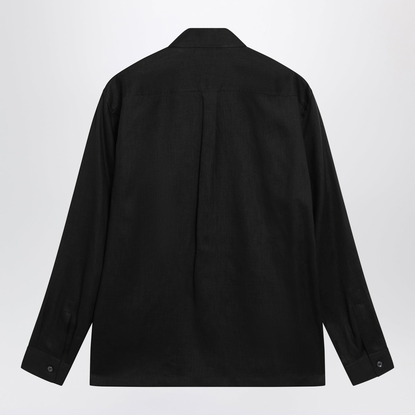 Dolce&Gabbana Hawaii-Fit Linen Shirt With Dg Hardware In Black Men DOLCE & GABBANA
