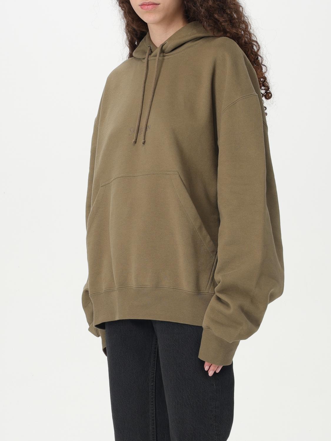 Saint Laurent Sweatshirt Woman Kaki SAINT LAURENT
