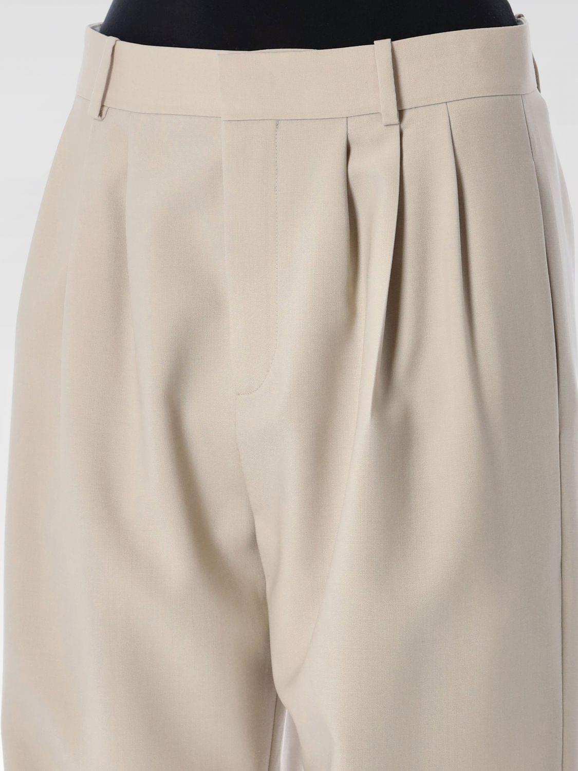 Saint Laurent Pants Woman Beige SAINT LAURENT