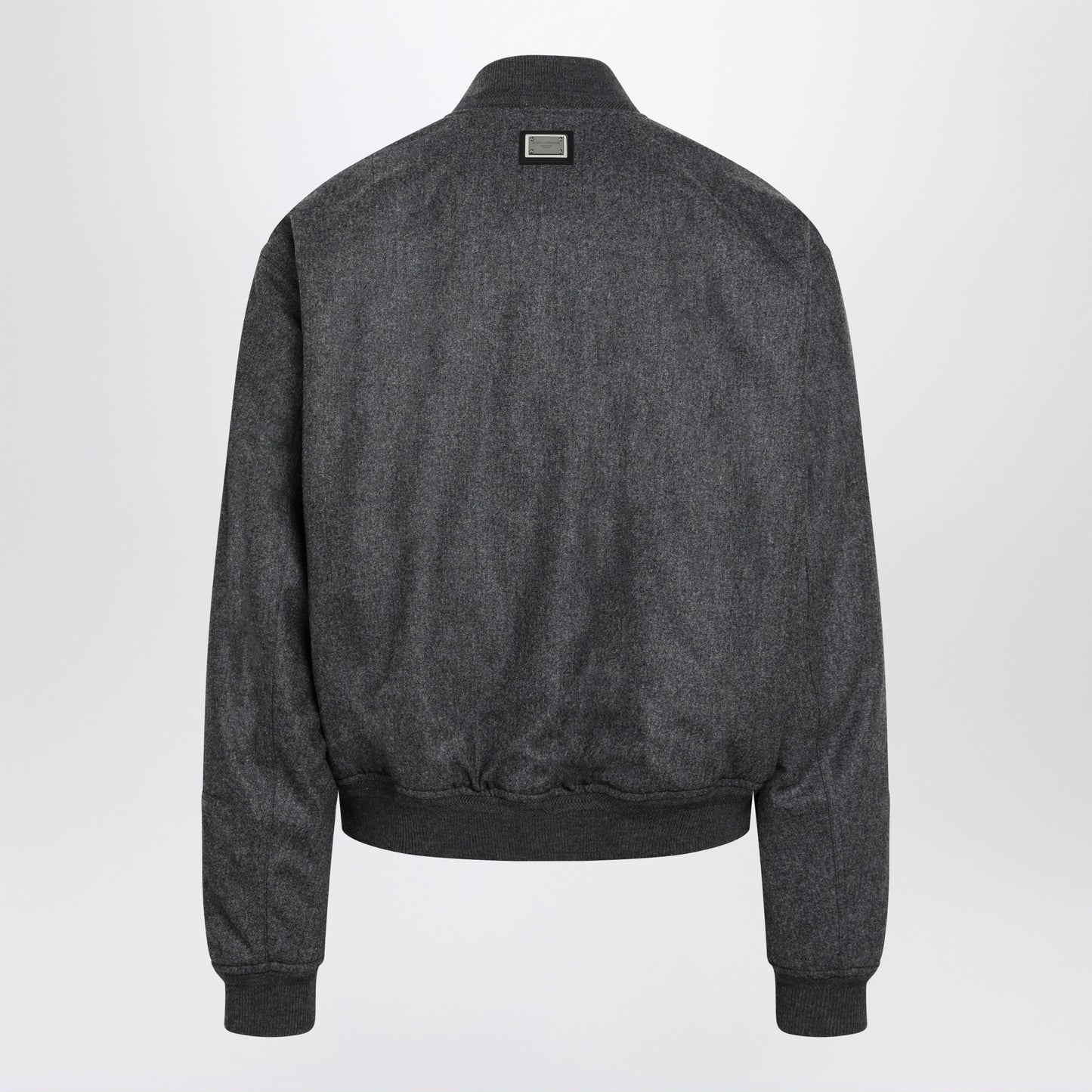 Dolce&Gabbana Grey Melange Zip-Up Bomber Jacket In Wool Men DOLCE & GABBANA