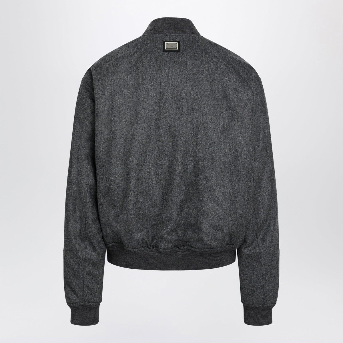 Dolce&Gabbana Grey Melange Zip-Up Bomber Jacket In Wool Men DOLCE & GABBANA