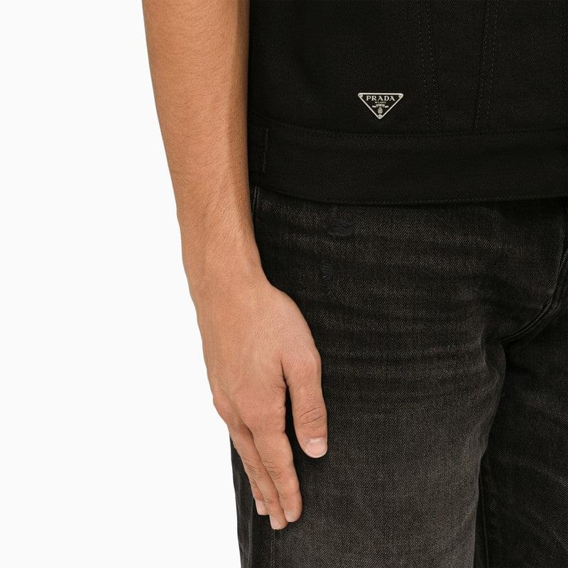 Prada Men Black Denim Waistcoat PRADA