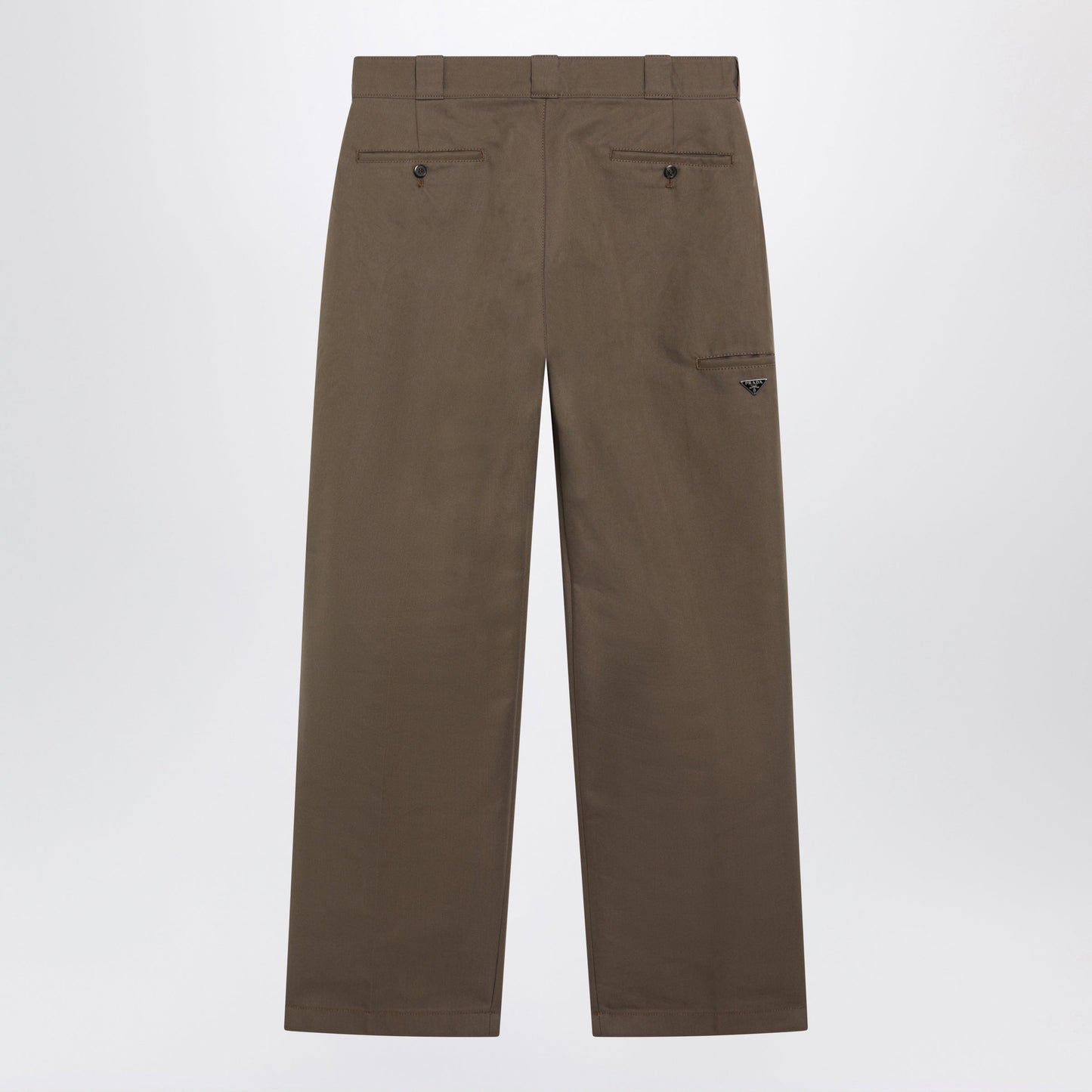 Prada Brown Technical Canvas Trousers Men PRADA
