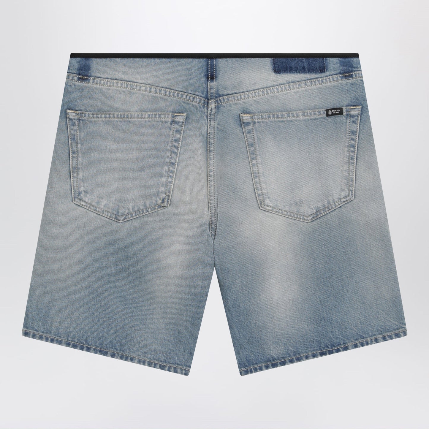 Prada Blue Shorts With A Washed Effect Women PRADA