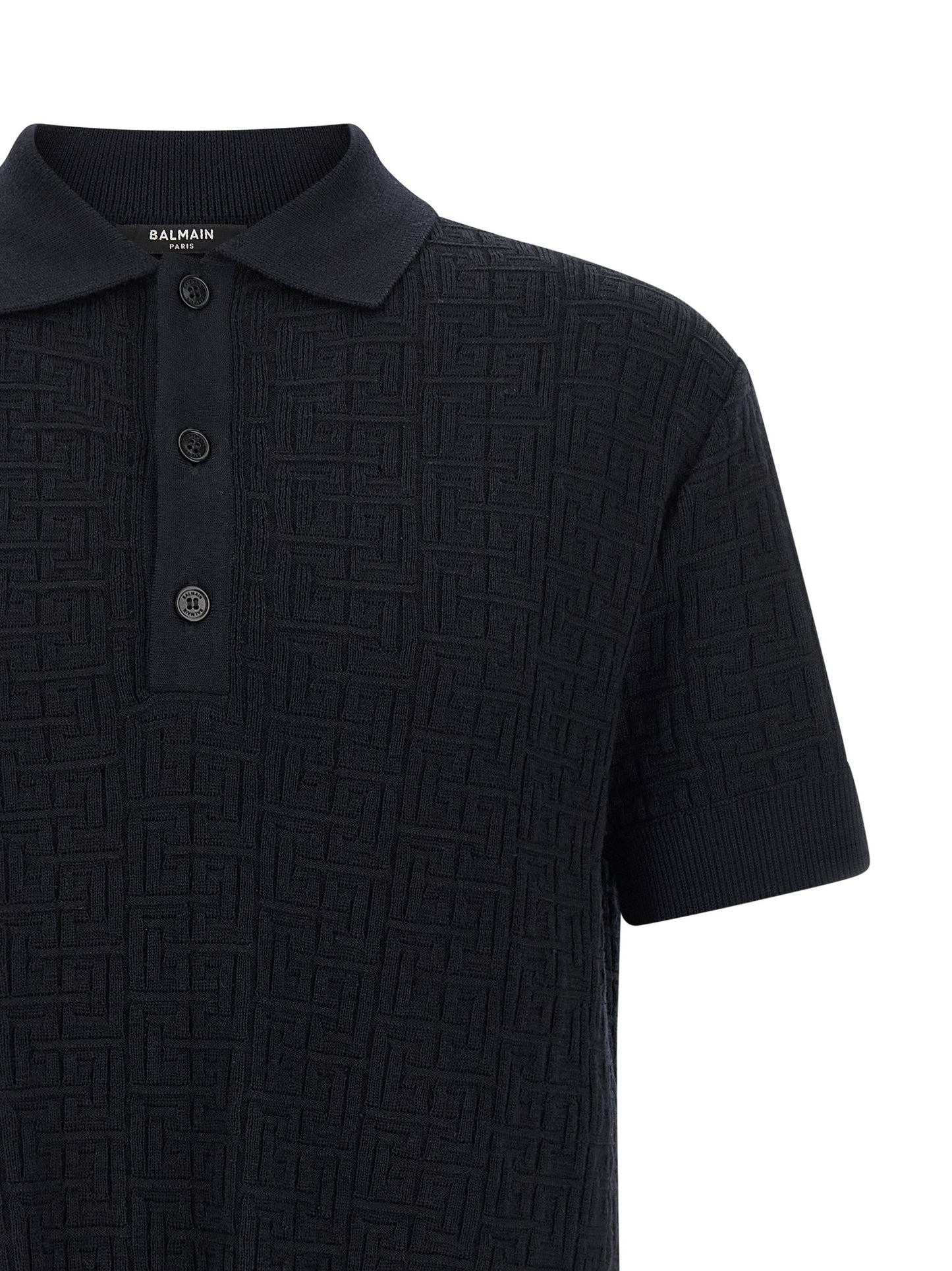 Balmain Men 'Monogram' Knit Polo Shirt BALMAIN