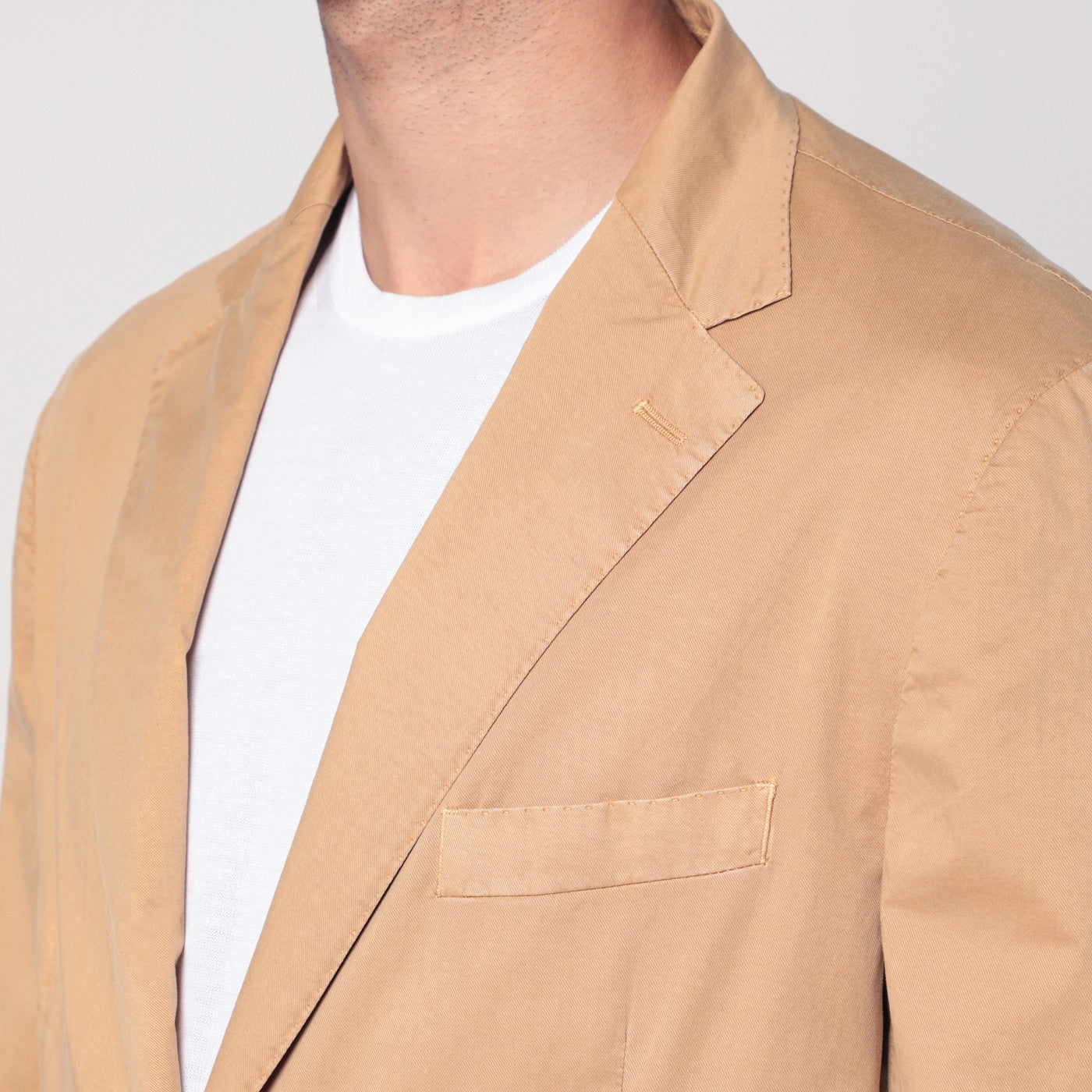 Santaniello Walnut-Coloured Single-Breasted Jacket In Cotton Men Santaniello