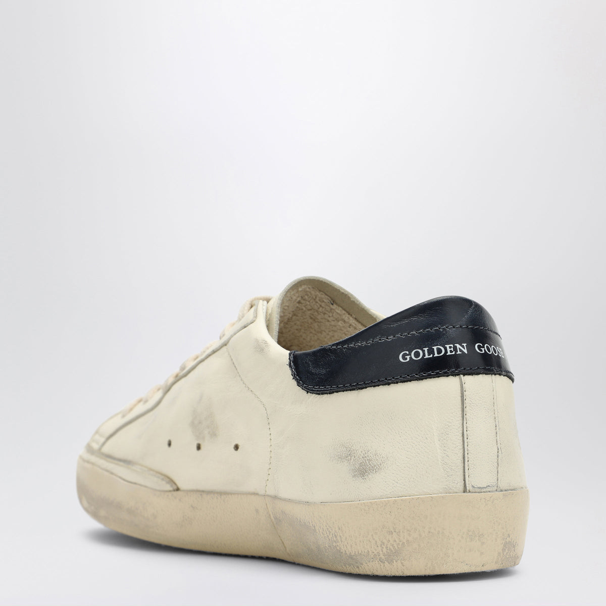 Golden Goose Super-Star Beige/Blue Low Sneakers Men GOLDEN GOOSE