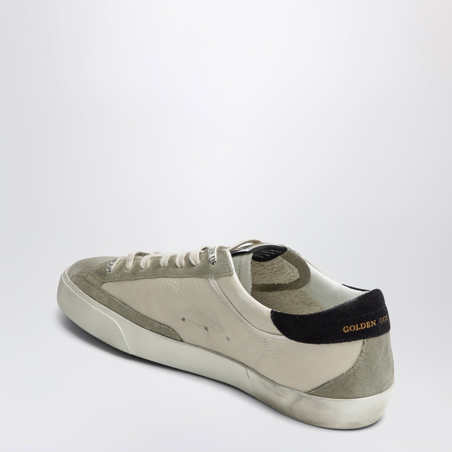 Golden Goose Super-Star Sneakers In Cream/Olive Green/Blue Men GOLDEN GOOSE