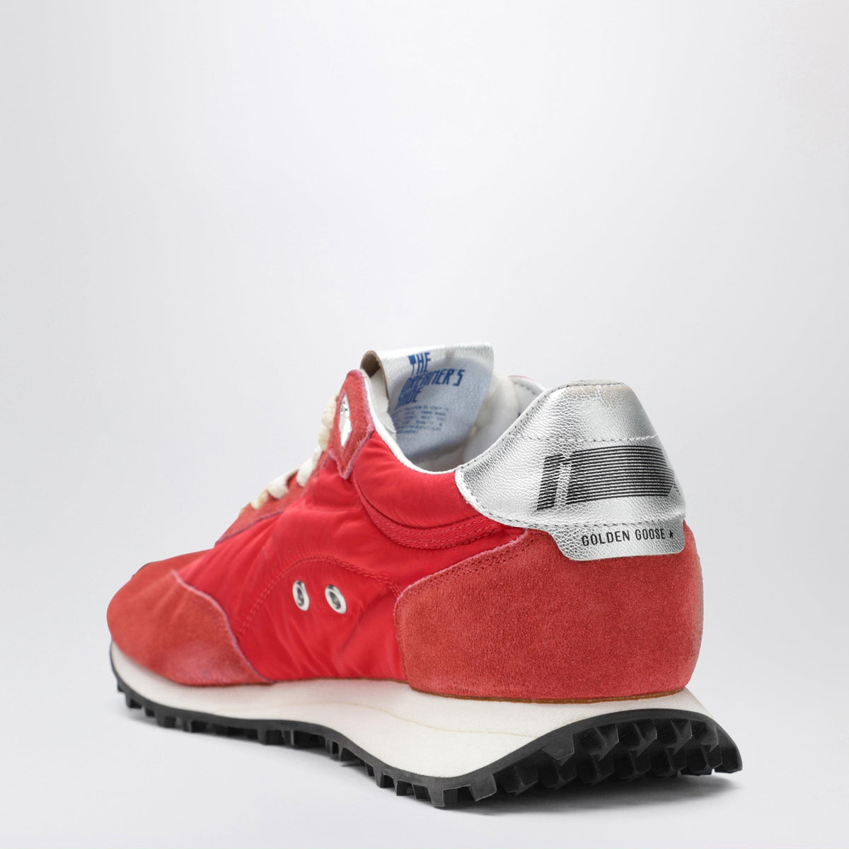 Golden Goose Red/Silver Marathon Sneakers In Nylon And Suede Men GOLDEN GOOSE