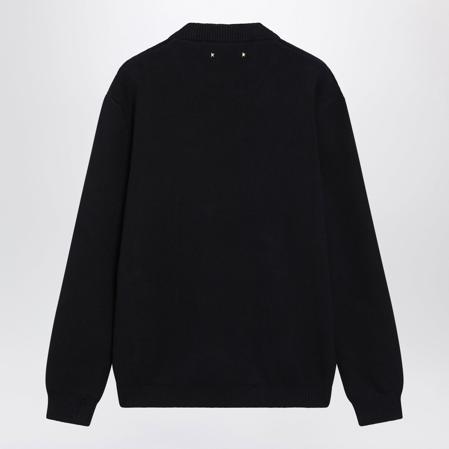 Golden Goose Dark Blue Cotton-Blend Sweater With Distressed Effect Men GOLDEN GOOSE