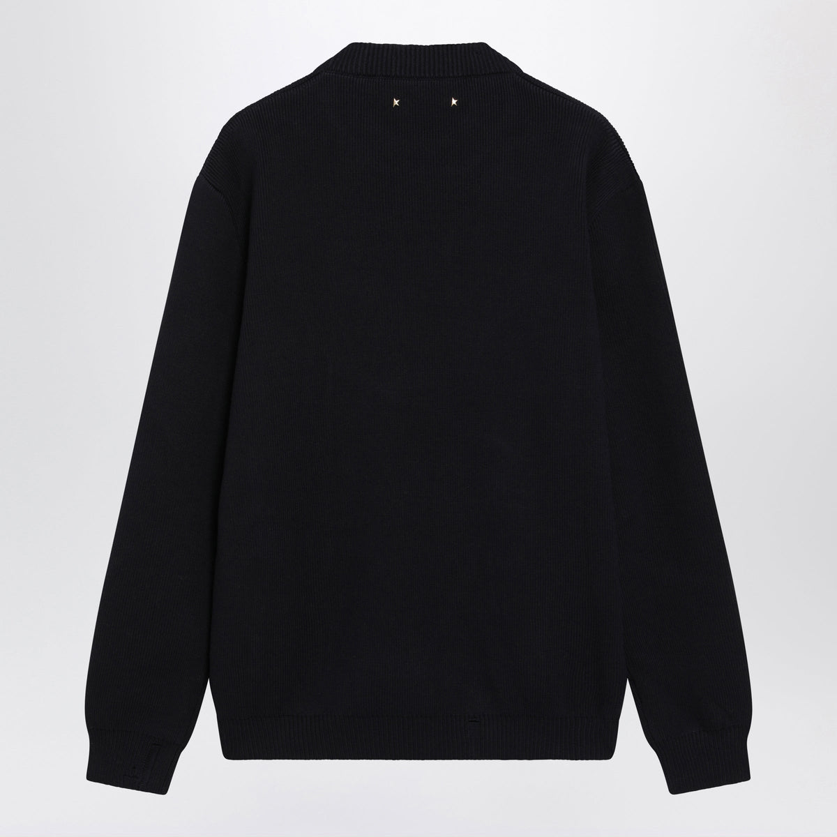 Golden Goose Dark Blue Cotton-Blend Sweater With Distressed Effect Men GOLDEN GOOSE
