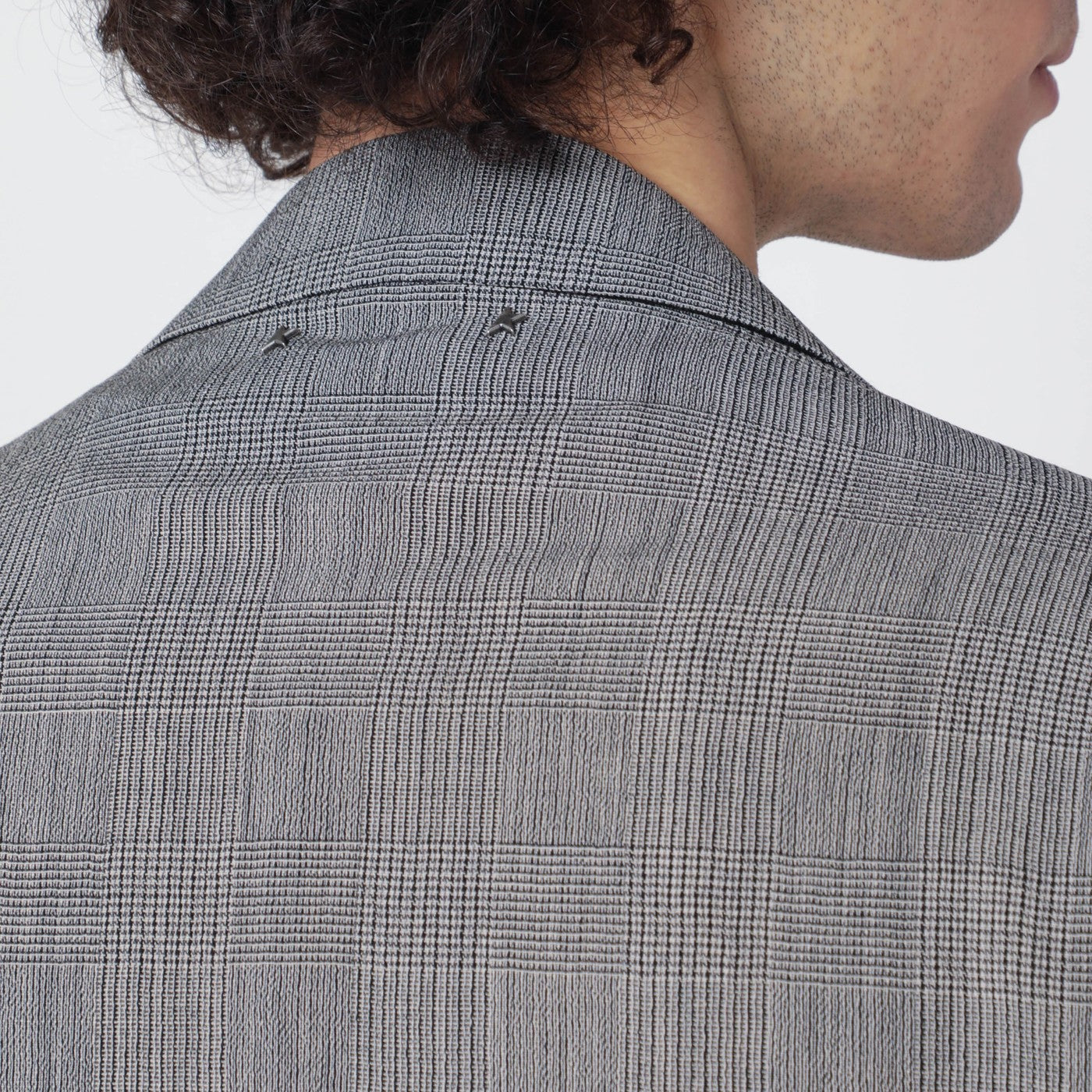 Golden Goose Grey Single-Breasted Prince Of Wales Jacket Men GOLDEN GOOSE
