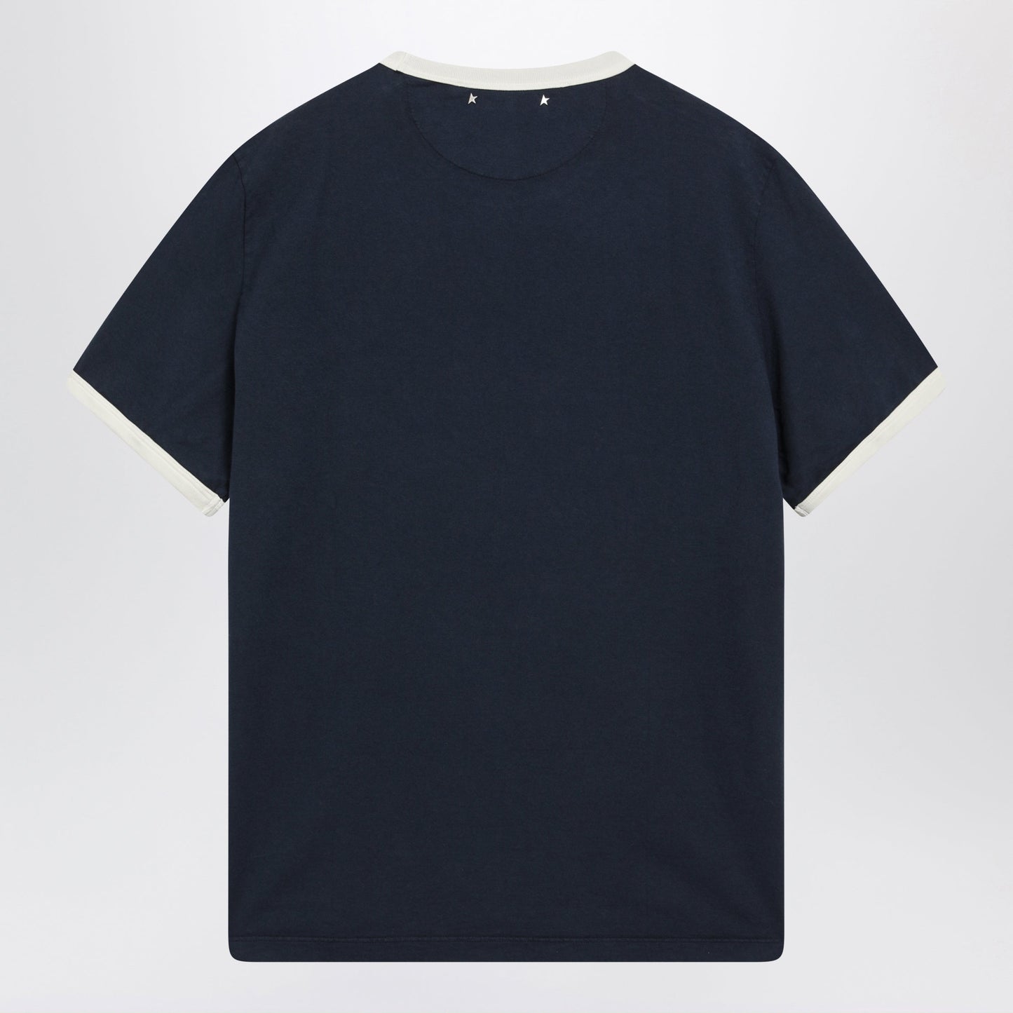 Golden Goose Cotton T-Shirt With Vintage Logo Print In Blue/White Men GOLDEN GOOSE