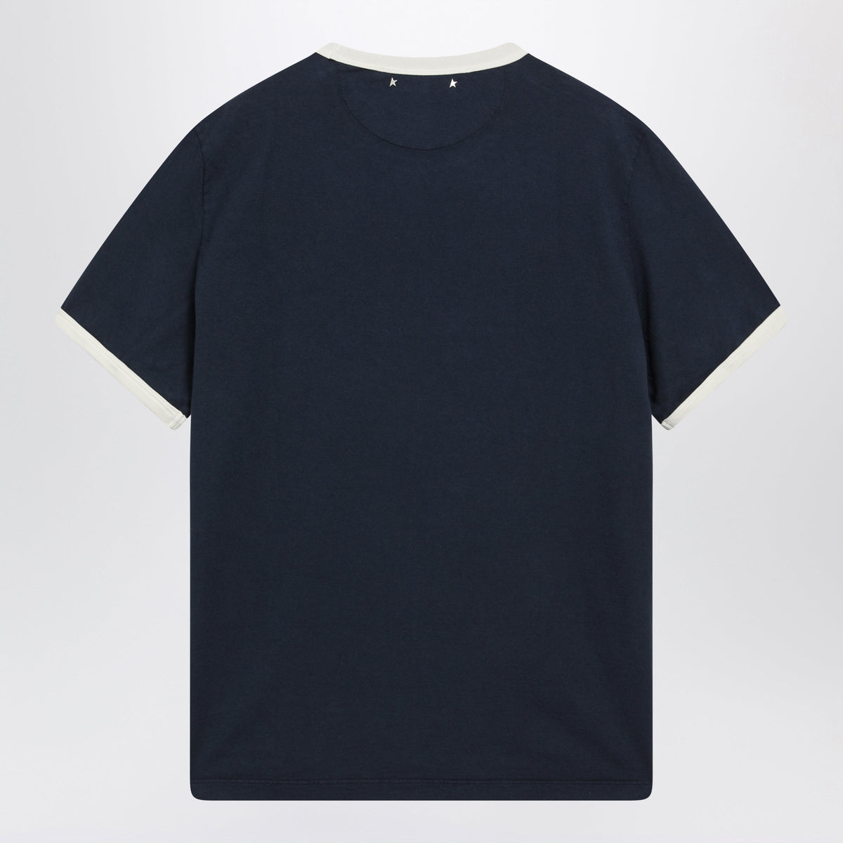 Golden Goose Cotton T-Shirt With Vintage Logo Print In Blue/White Men GOLDEN GOOSE