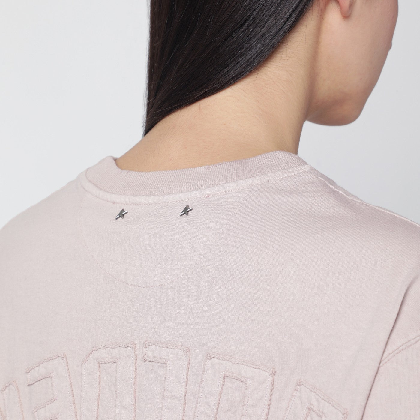 Golden Goose Pink T-Shirt With Reversed Logo Lettering On The Back Women GOLDEN GOOSE