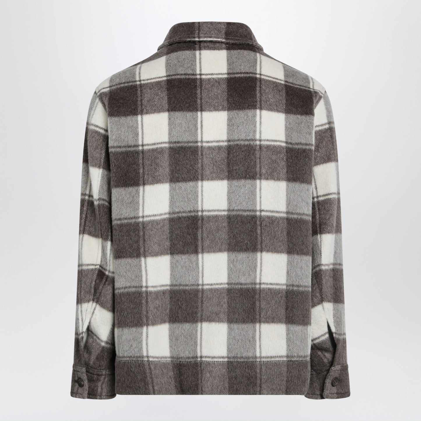 Golden Goose Shirt Jacket With Taupe/Cream Check Pattern In Mohair Blend Men GOLDEN GOOSE