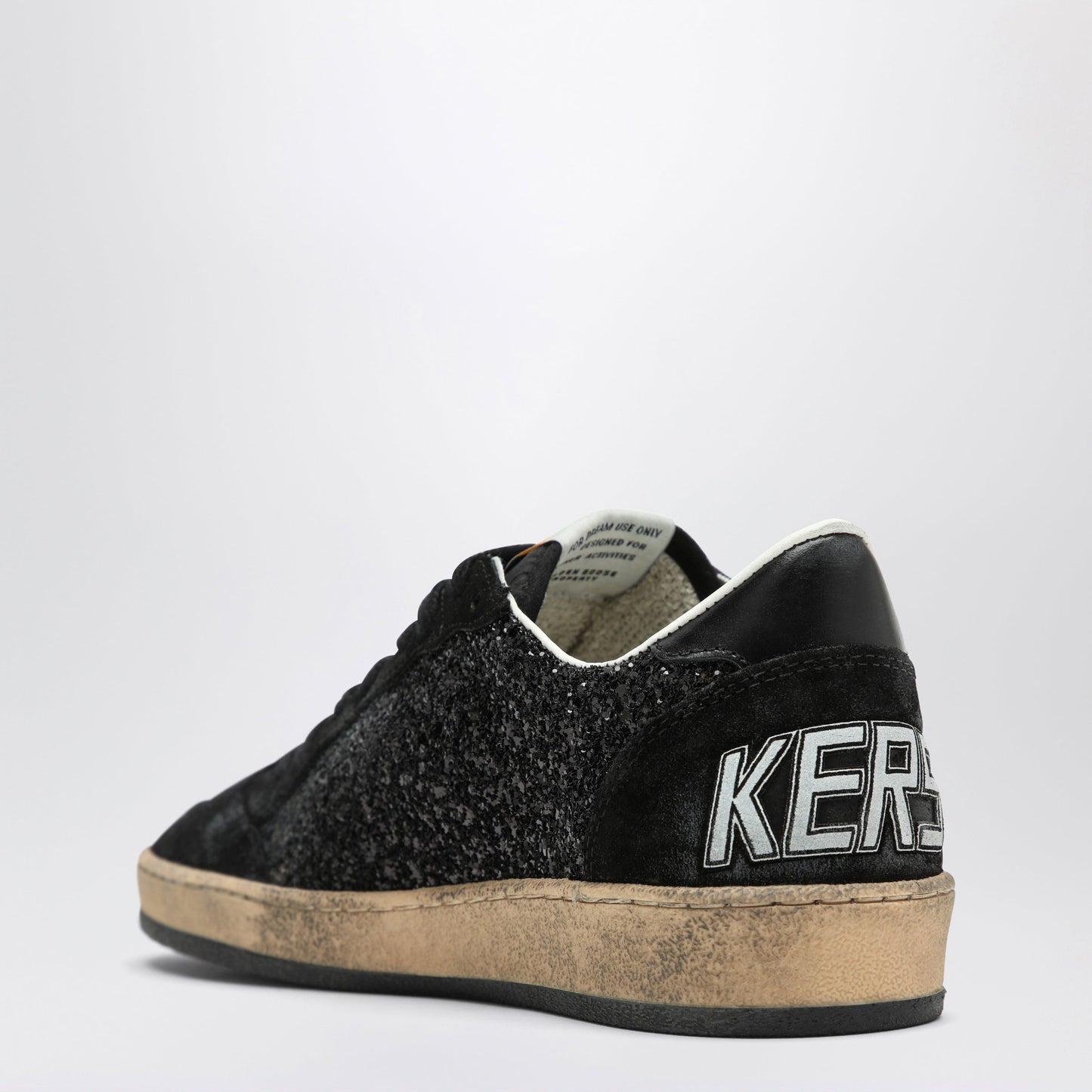 Golden Goose Ball Star Sneakers Black In Suede And Glitter Women GOLDEN GOOSE