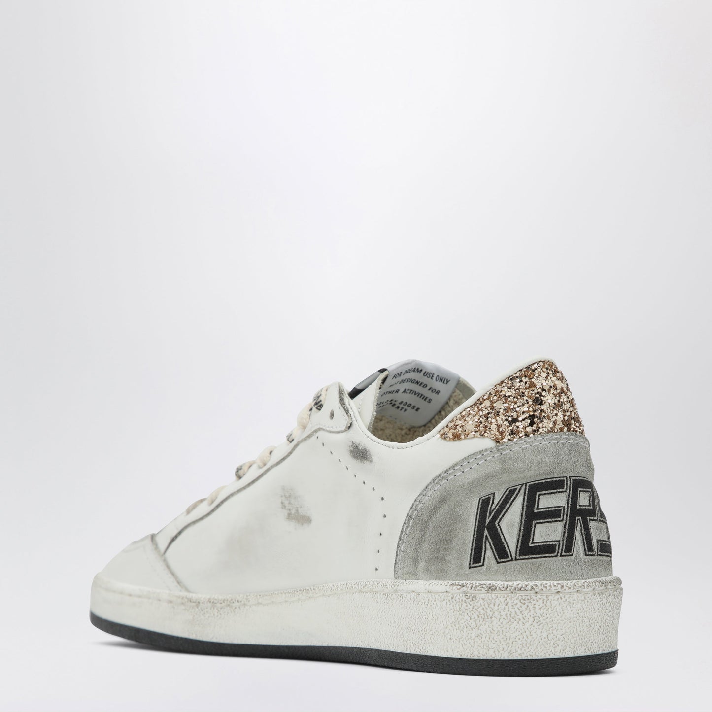 Golden Goose White And Black Ball Star Sneakers With Gold Glitter Women GOLDEN GOOSE