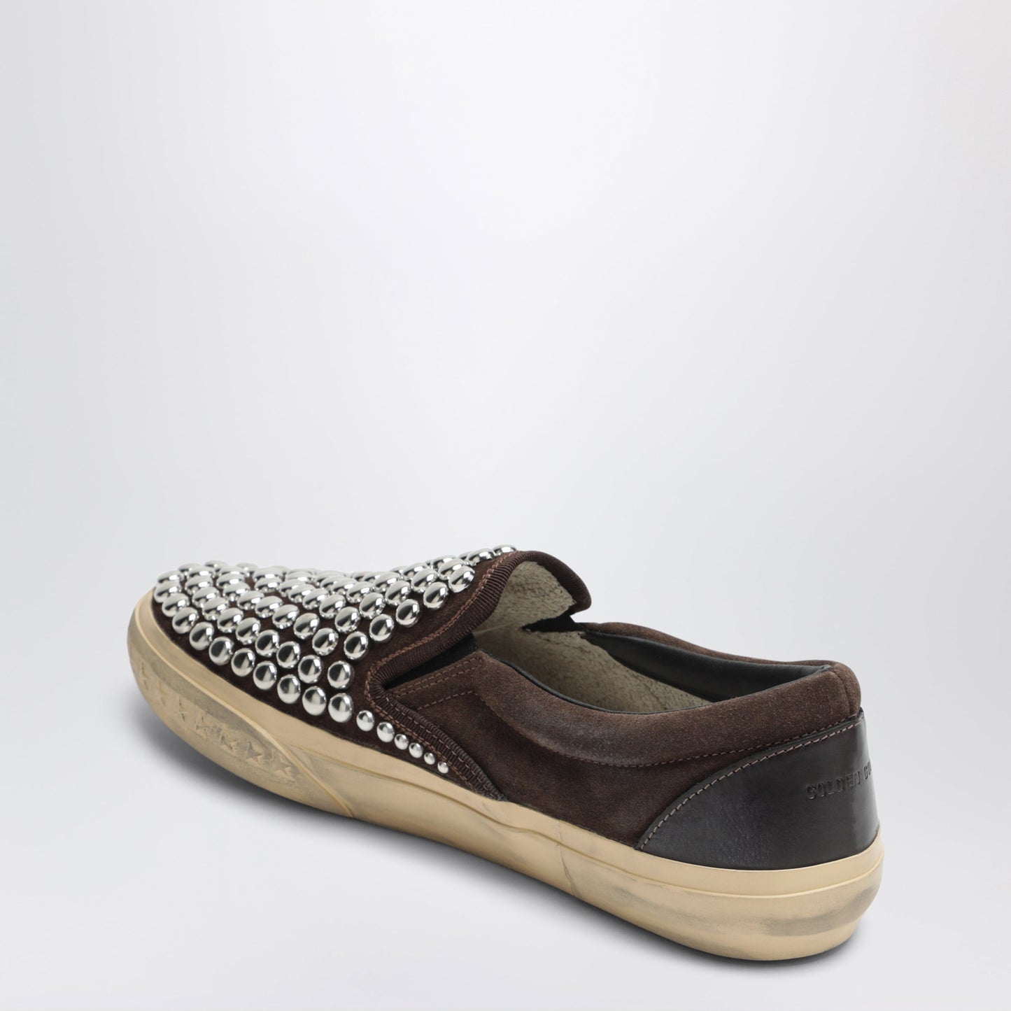Golden Goose Brown Suede Slip-On Shoes With Studs Women GOLDEN GOOSE