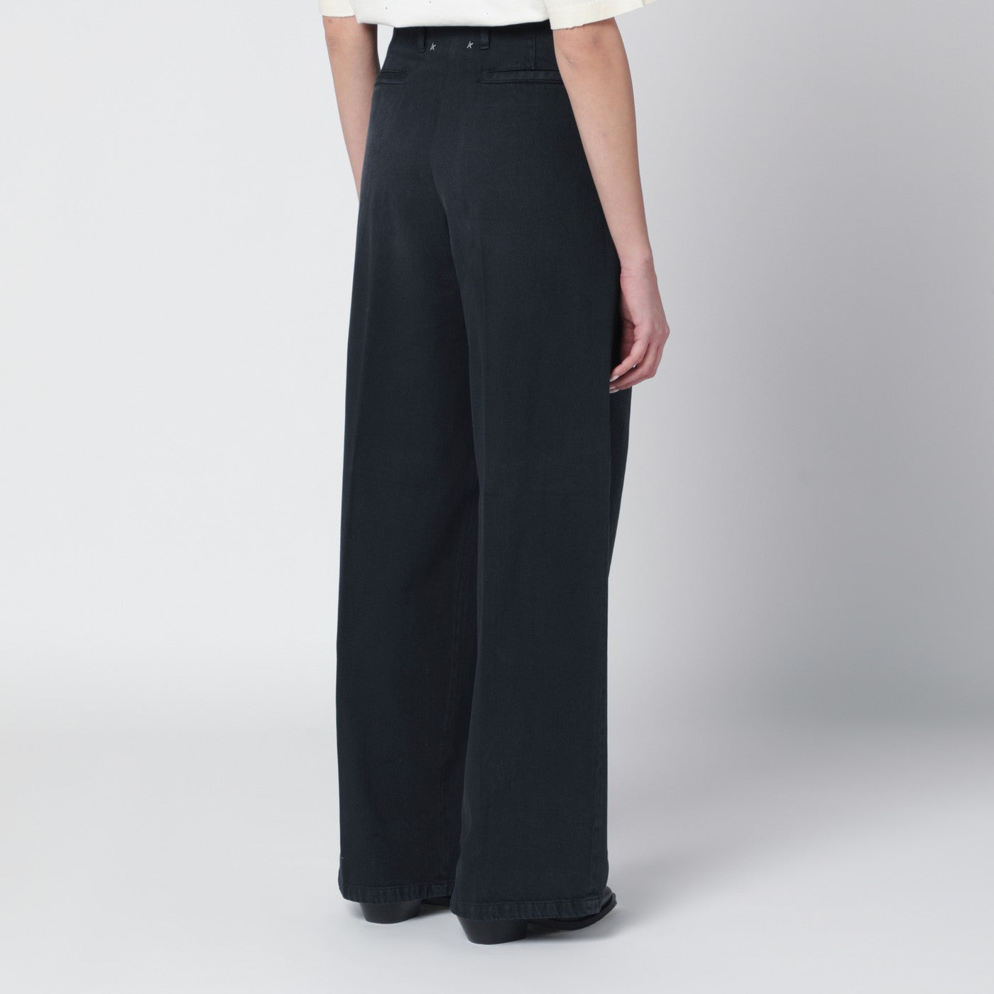 Golden Goose Black Wide-Leg Cotton Trousers Women GOLDEN GOOSE