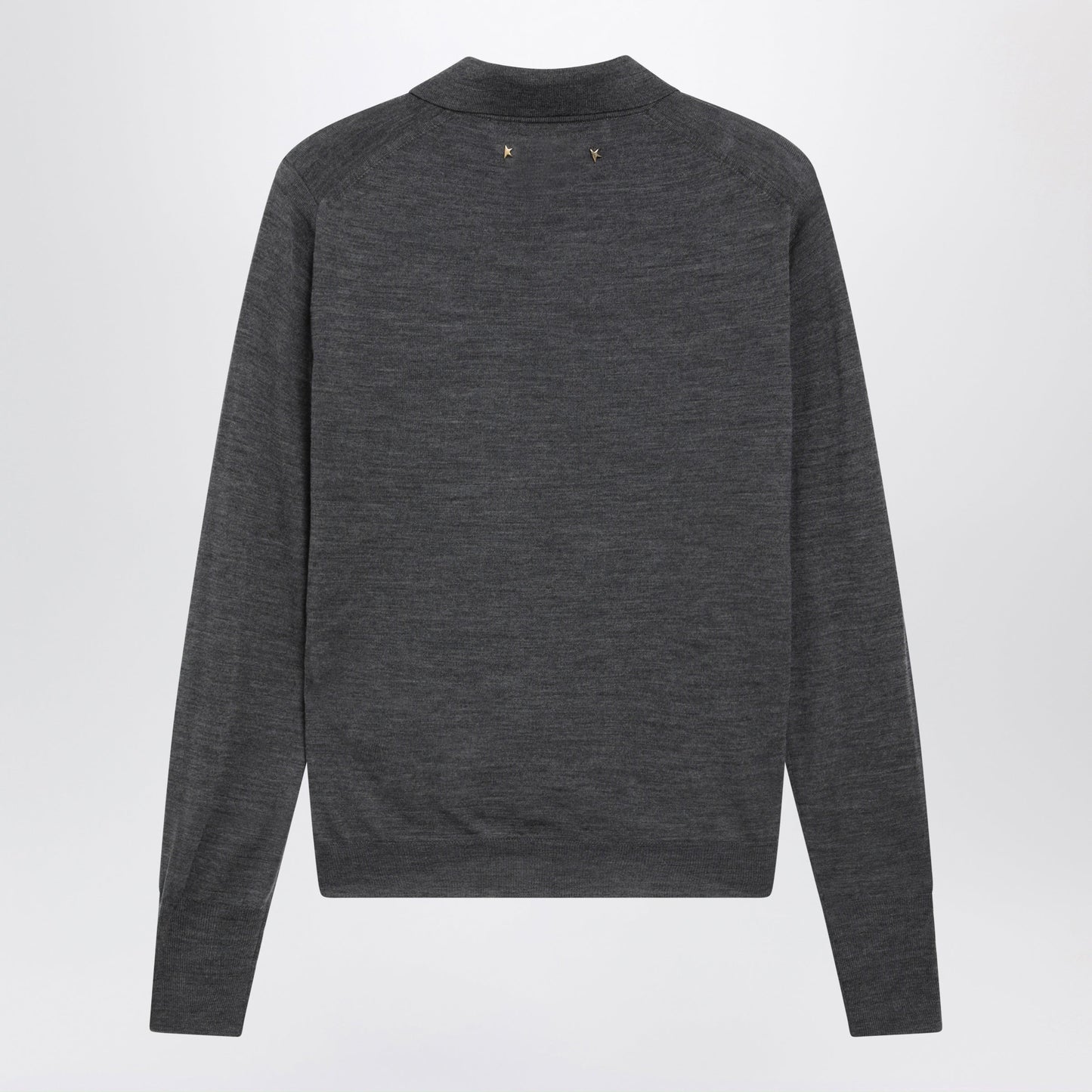 Golden Goose Anthracite Virgin Wool Long-Sleeved Polo Shirt Women GOLDEN GOOSE