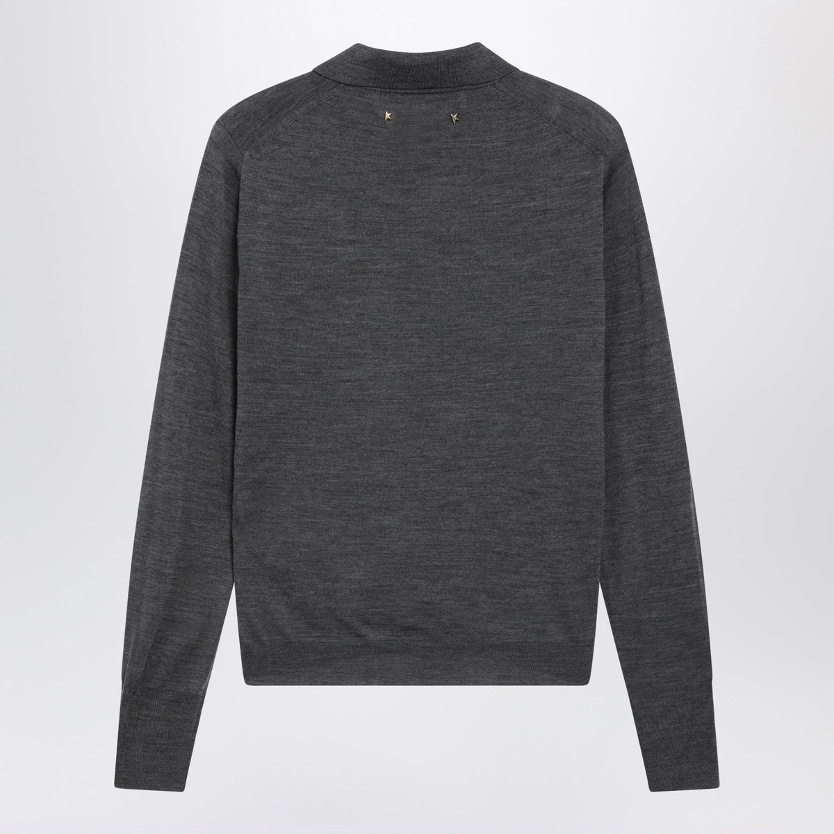 Golden Goose Anthracite Virgin Wool Long-Sleeved Polo Shirt Women GOLDEN GOOSE