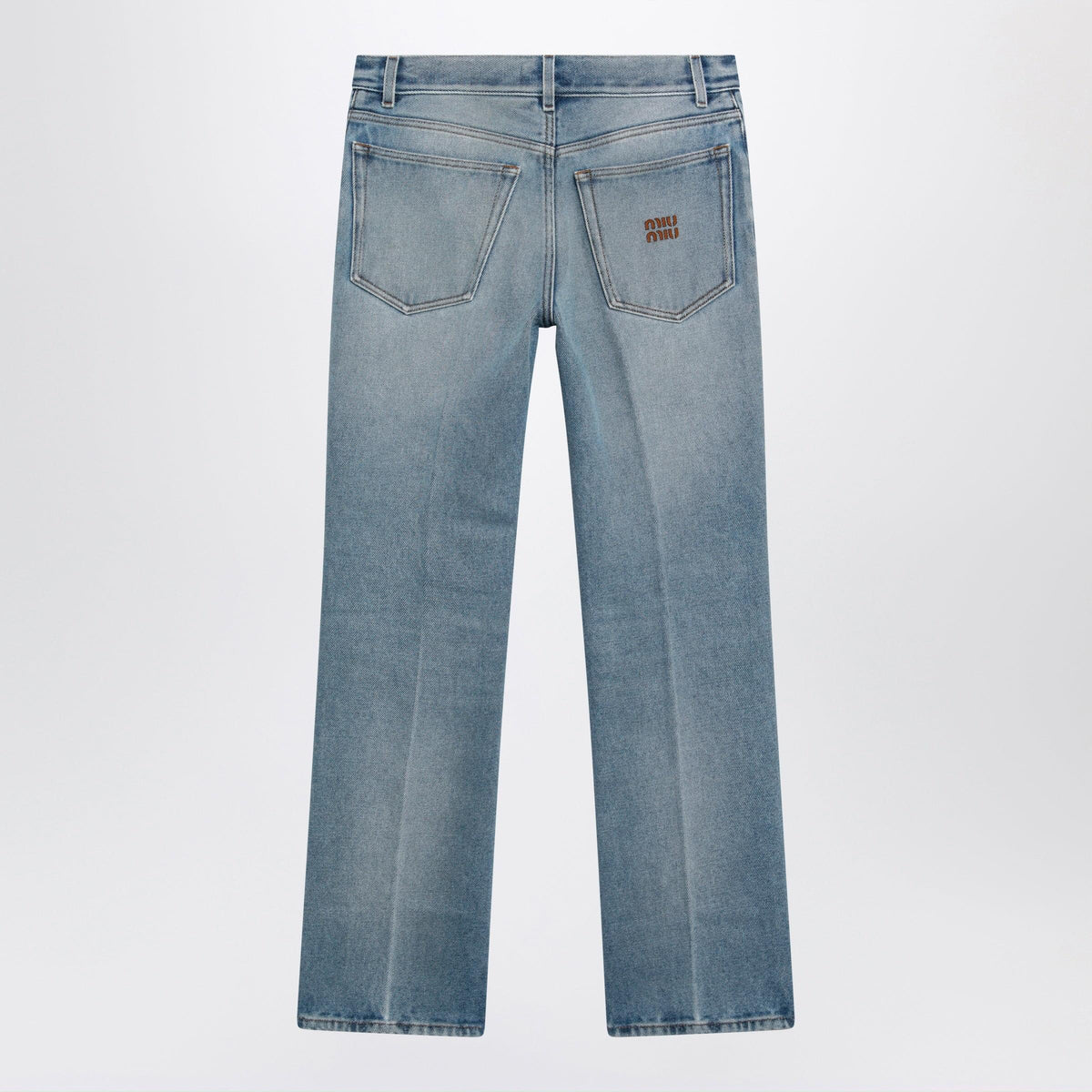 Miu Miu Light Blue Washed Denim Trousers Women MIU MIU