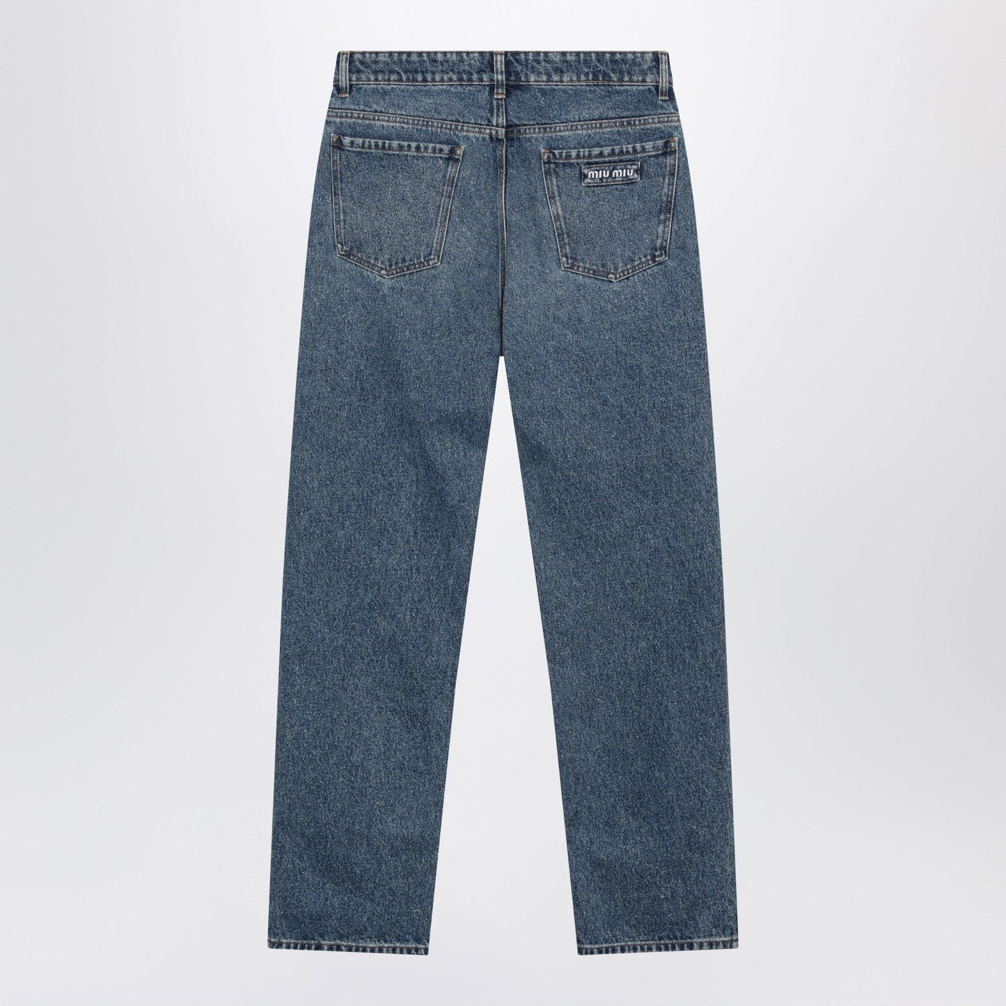 Miu Miu Medium Blue Jeans With Logo Embroidery Women MIU MIU