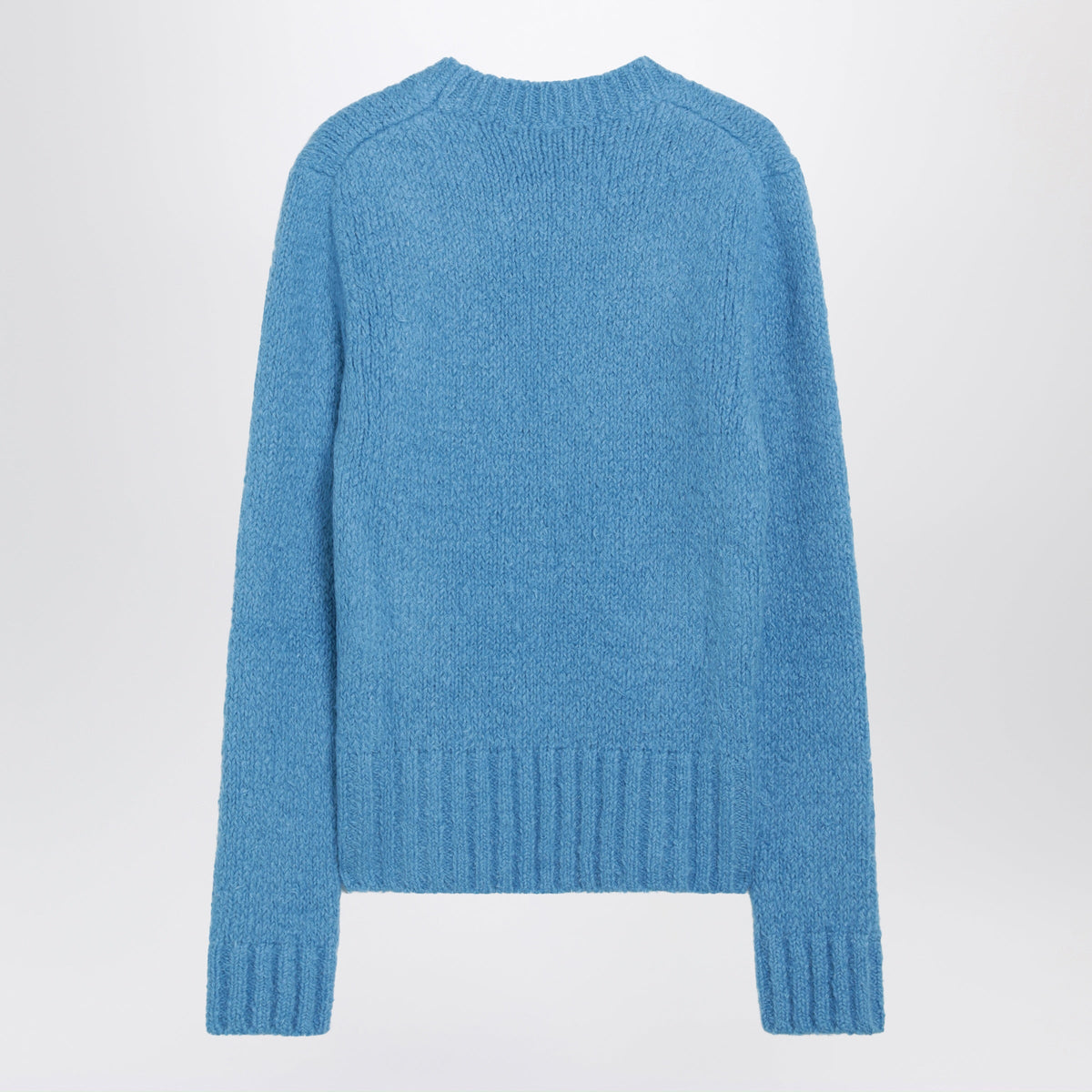 Dolce&Gabbana Turquoise Crew Neck Sweater With Boucle Effect Men DOLCE & GABBANA