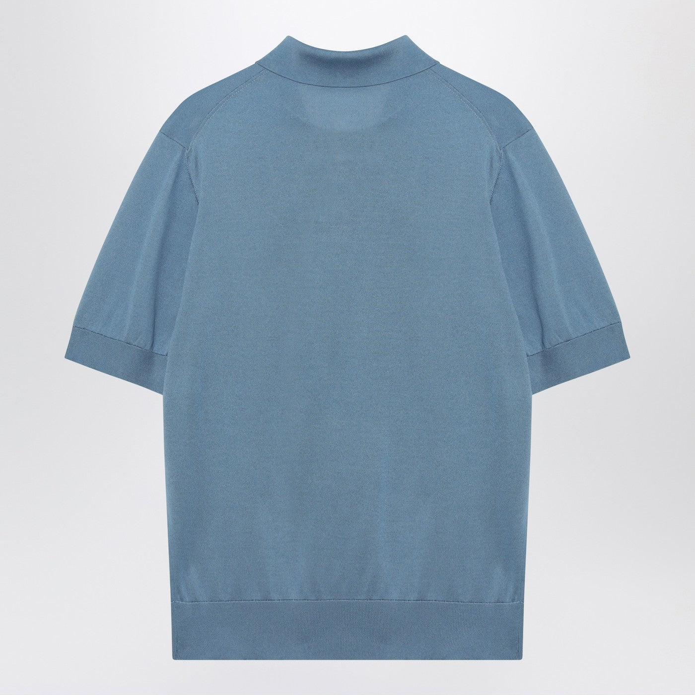 Dolce&Gabbana Light Blue Silk Polo Shirt Men DOLCE & GABBANA