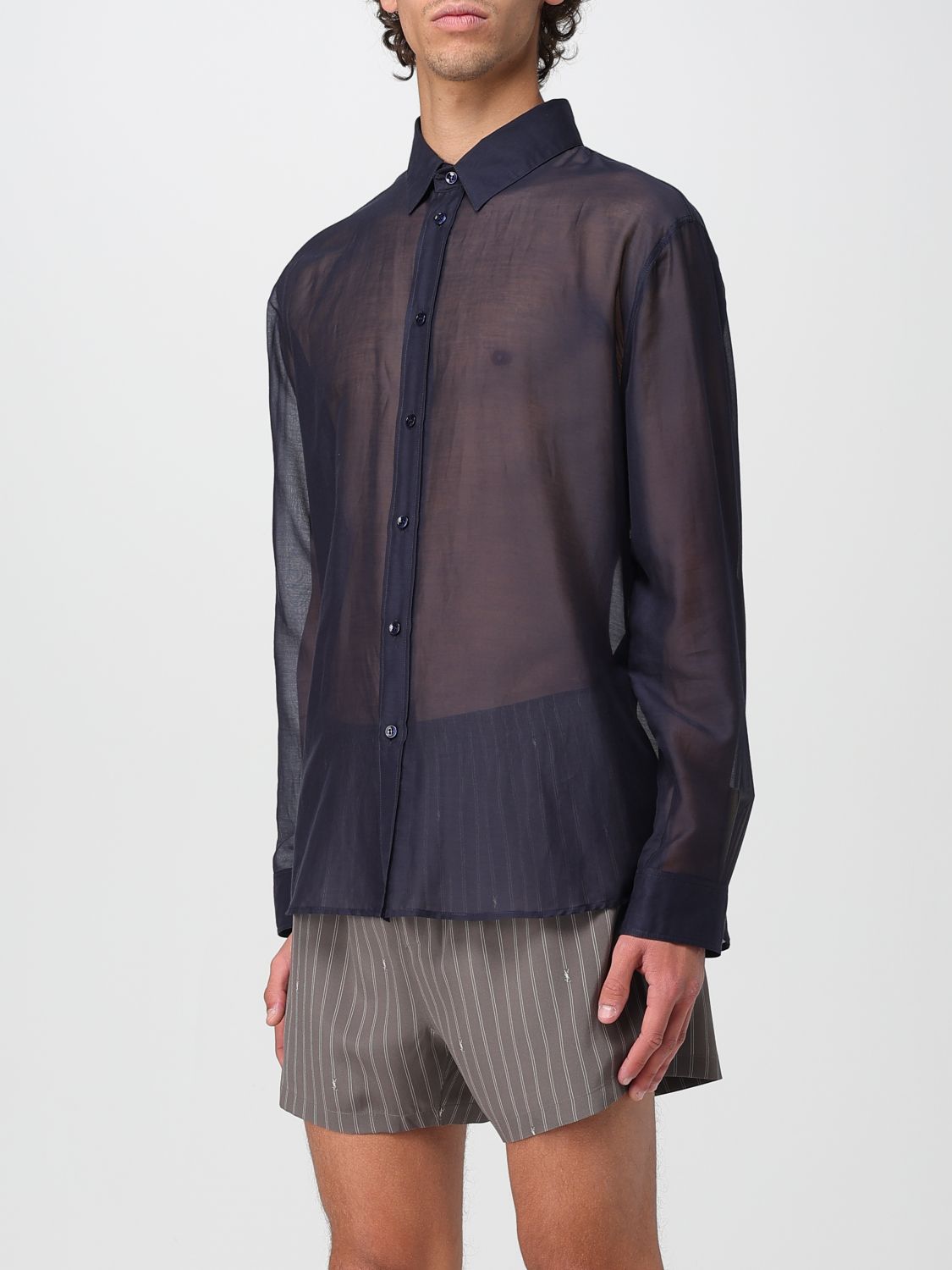 Saint Laurent Shirt Men Blue SAINT LAURENT