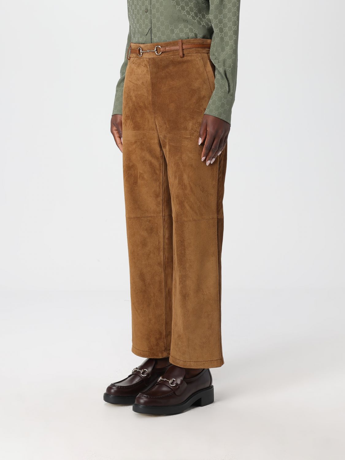 Gucci Pants Woman Brown GUCCI