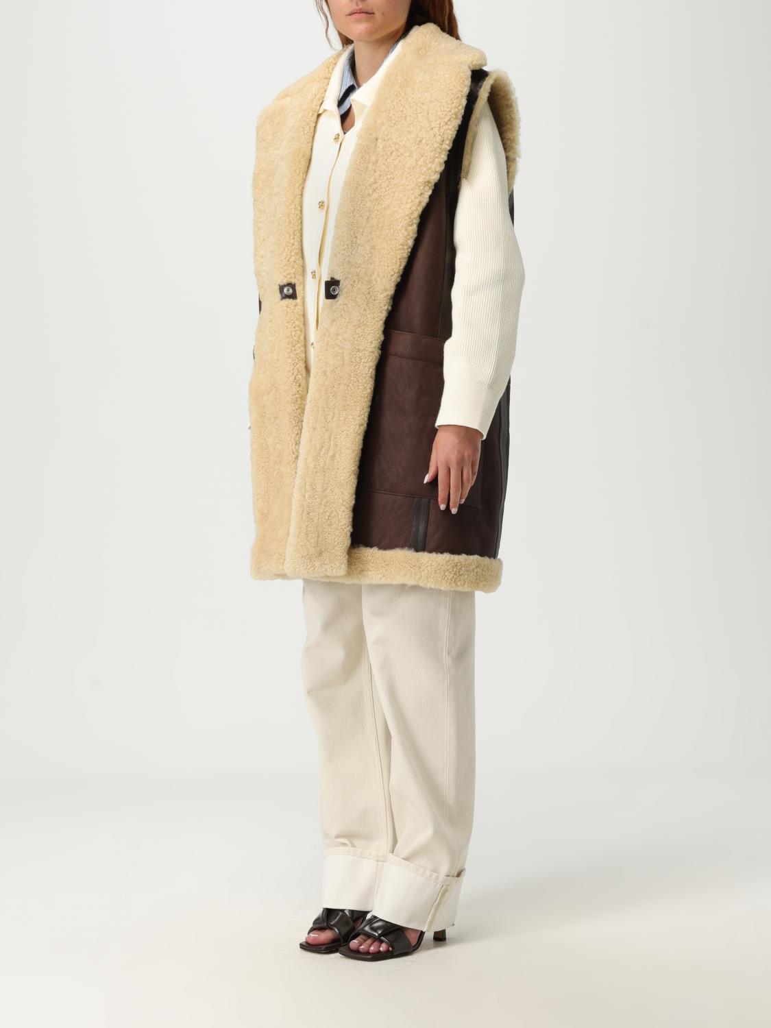 Bottega Veneta Fur Coat Woman Brown BOTTEGA VENETA