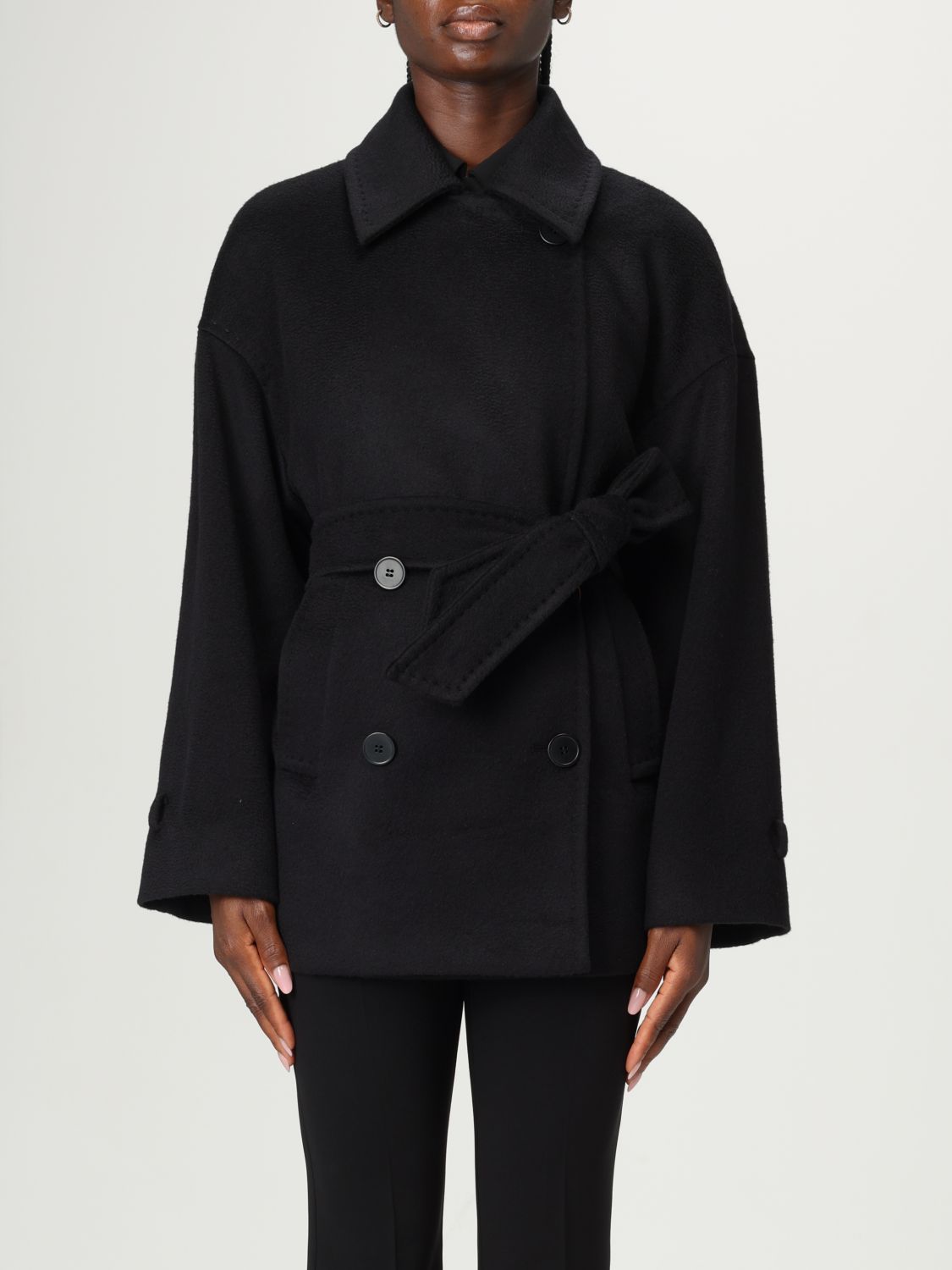 Max Mara Studio Coat Woman Black MAX MARA STUDIO