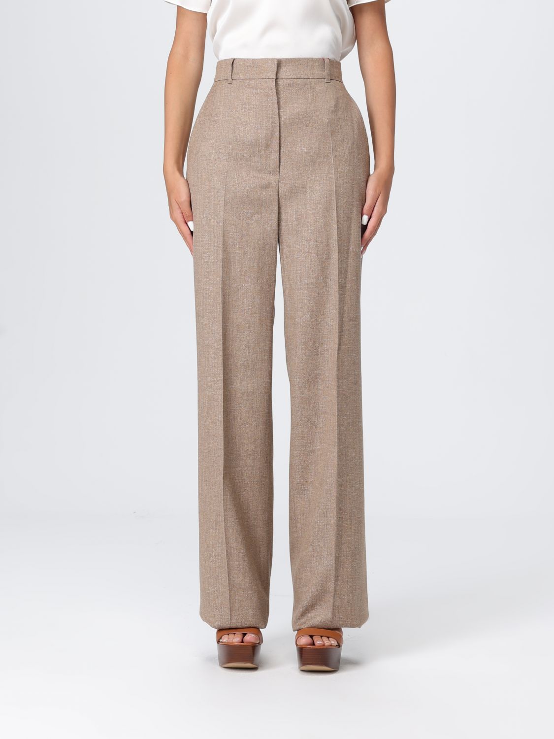 Max Mara Studio Pants Woman Beige MAX MARA STUDIO