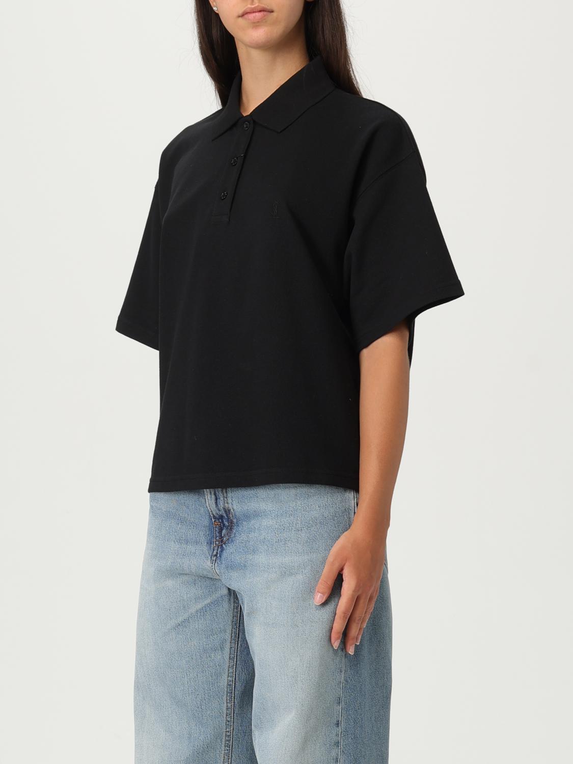 Saint Laurent Polo Shirt Woman Black SAINT LAURENT