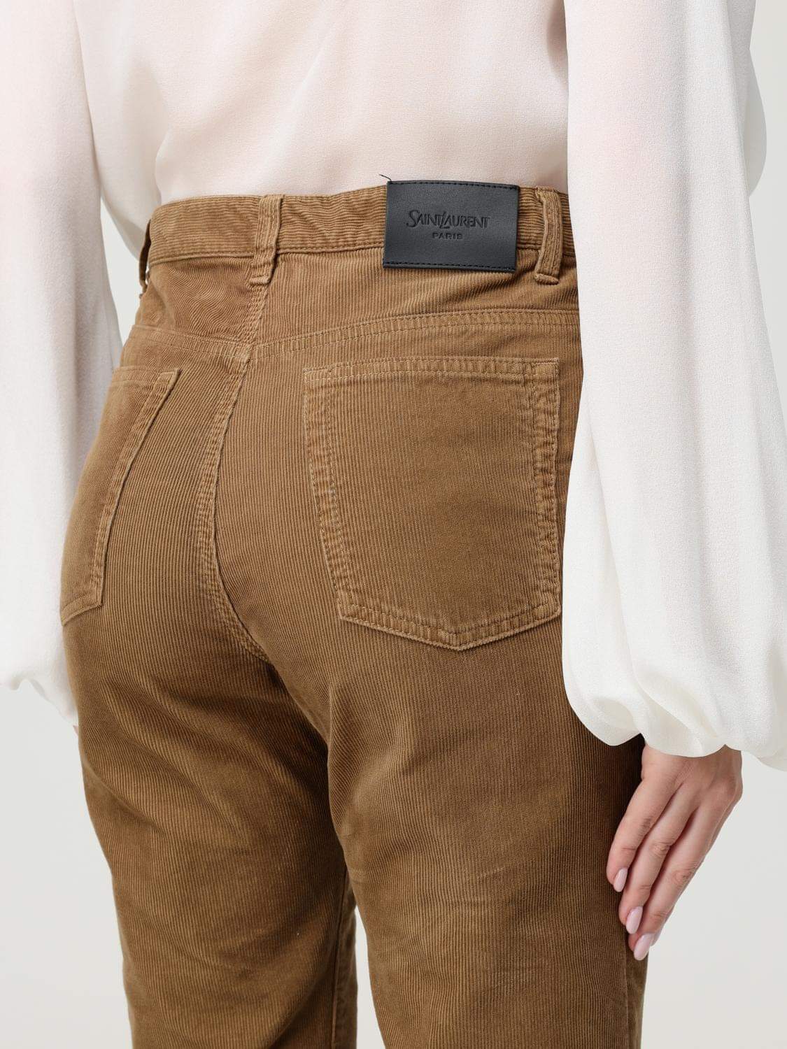 Saint Laurent Pants Woman Brown SAINT LAURENT