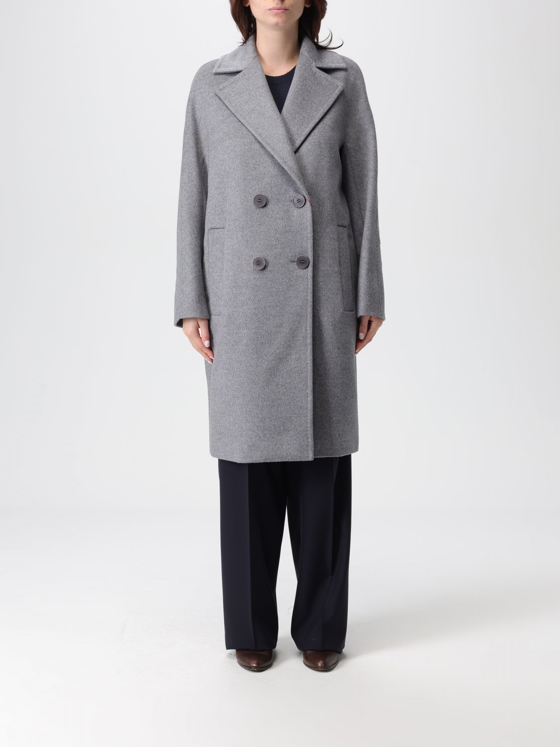 Max Mara Studio Coat Woman Grey MAX MARA STUDIO
