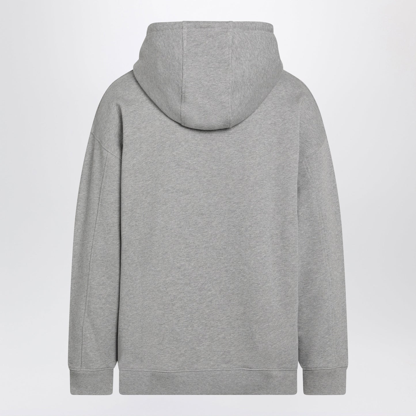 Loewe Grey Melange Relaxed-Fit Hoodie With Leather Drawstring Men LOEWE