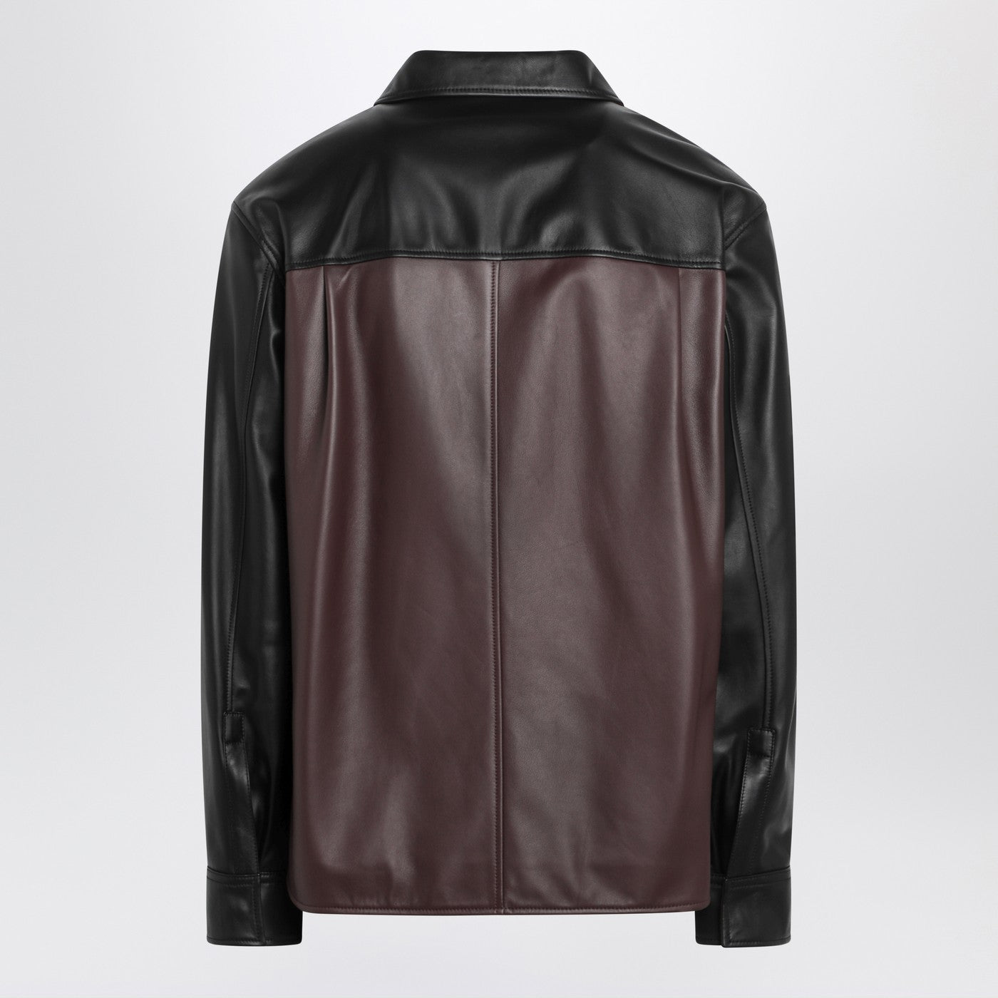 Loewe Black/Burgundy Leather Overshirt Men Men LOEWE